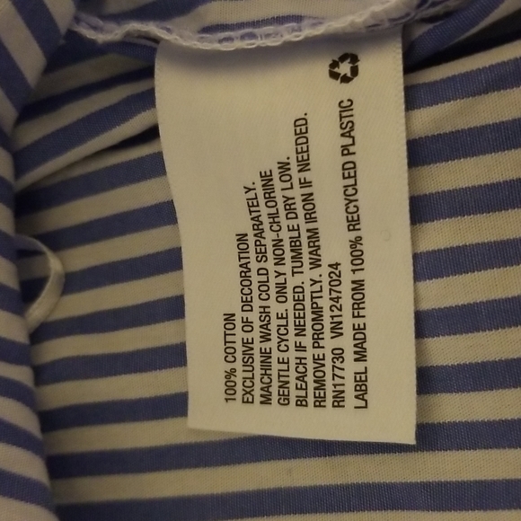 Vineyard Vines Target Women Off The Shoulder Top Shirt Blue White Striped XS - Picture 6 of 6